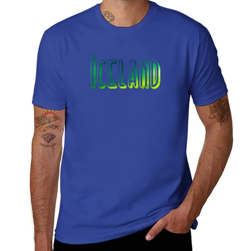Iceland - Northern Lights T-Shirt customs basketball graphic tees rapper graphic tees Short sleeve tee mens t shirt
