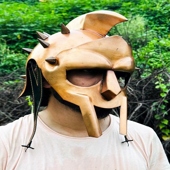 Гладиаторский шлем King Maximus Decimus meridians, доспехи с медной отделкой, шлемы с внутренней подкладкой, средневековые рыцарские доспехи, шлем для косплея, подарок