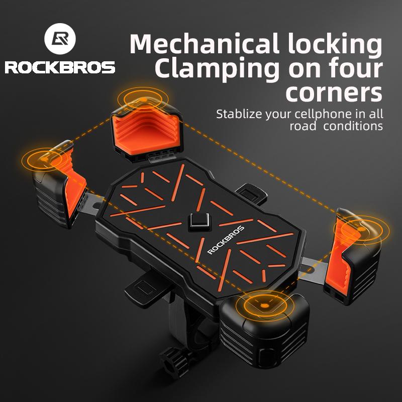 ROCKBROS Держатель для телефона на велосипед 360° Универсальный держатель для телефона на велосипед 4,5-7,2 дюйма Подставка для мобильного телефона Ударопрочный кронштейн для мотоцикла