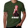 Футболка Mirai Nikki корейская мода эстетичная одежда животный принт для мальчиков черные облегающие футболки для мужчин