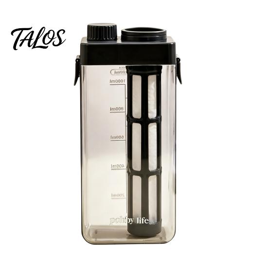 Plastic Iced Tea Maker Cold Brew Coffee with Filter & Airtight Lid, Clear No Leak Pitcher Jar, Scales, Gifts for Lovers