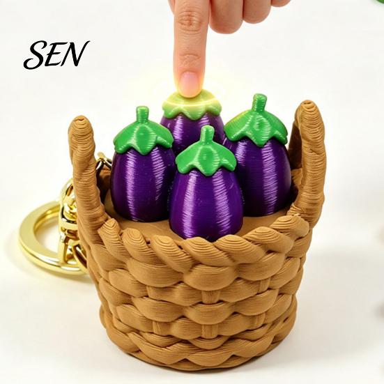 Миниатюрные Настольные Игрушки 3D Печатная Мини-Корзинка для Овощей Брелок, Милый Имитированный Подвес, Уникальные Подарки для Друзей Портативный Кликер для Снятия Стресса