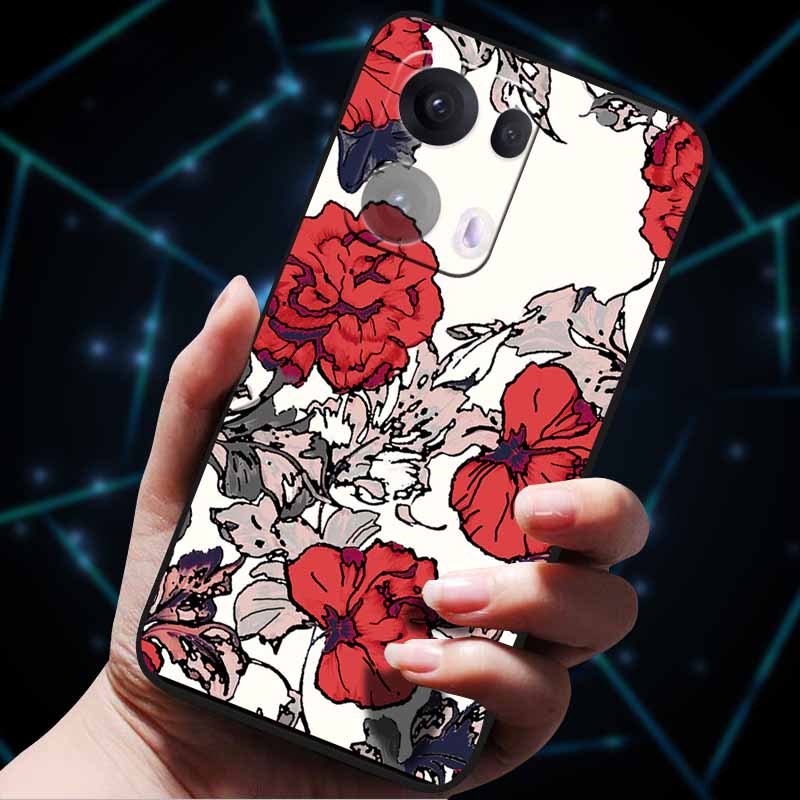 3D Цветочный тисненый чехол для OPPO Reno 13 Reno13 Pro 13F 5G, чехол из мягкого силикона для OPPO Reno13 Pro, задняя крышка