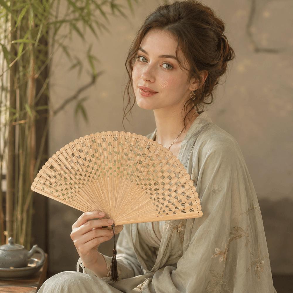 Chinese Style Tassel Folding Fan Portable Kimono Fan Elegant Handheld Fans Cheongsam Show