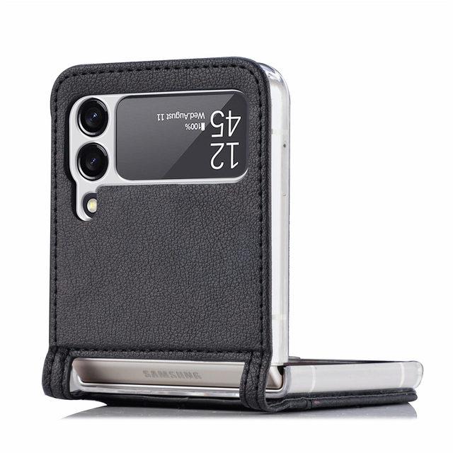 Anti -Falling Matte Leather Cover Case For Samsung Galaxy Z Flip4 5g Flip 4 Flip3 Flip 3 Folding Design Fashion Phone Bag