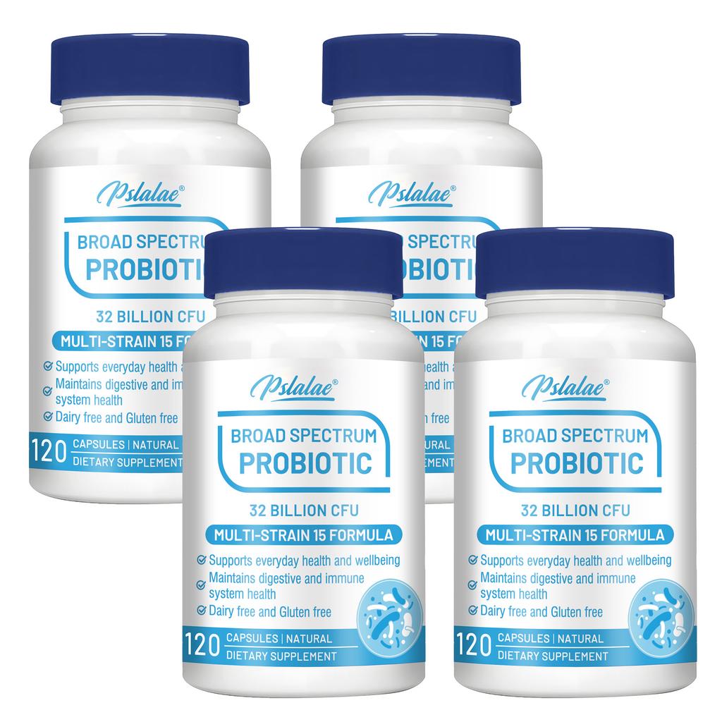 Pslalae - Broad-Spectrum Probiotic Capsules - 32 Billion CFU & 15-Strain Formula - Gut and Digestive Health