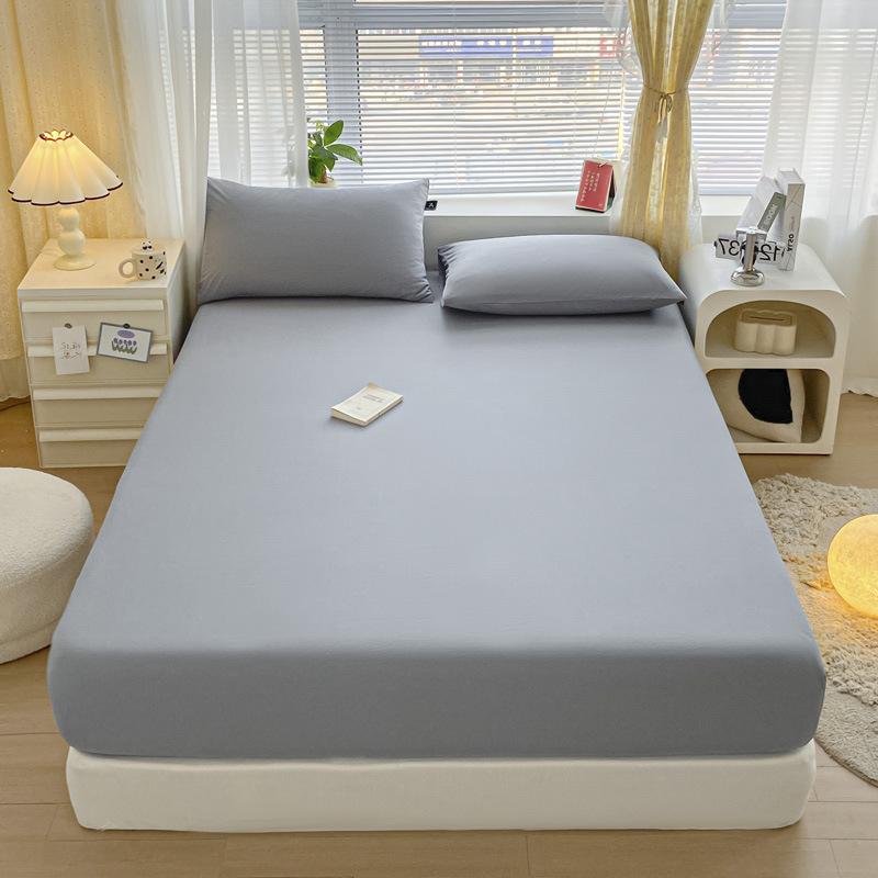 Pure Cotton Solid Color Single Product Fitted Sheet Bed Cover Dust Cover Bed Bag Protective Cover