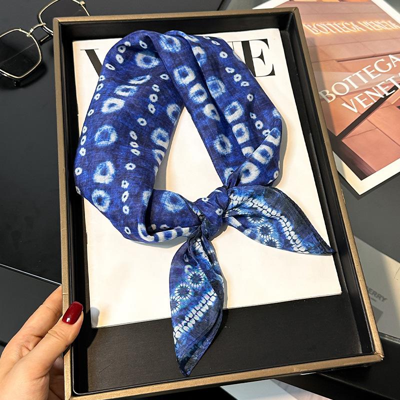 30% Silk 70% Cotton Scarf Women Square Neck Shawls Wraps for Ladies Foulard Scarves Pashmina Female Hijab Bandana Bufanda 70cm