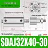 Adjustable Stroke Pneumatic Thin Cylinder - Piston Rod Sizes: 16/20/25/32/40/63