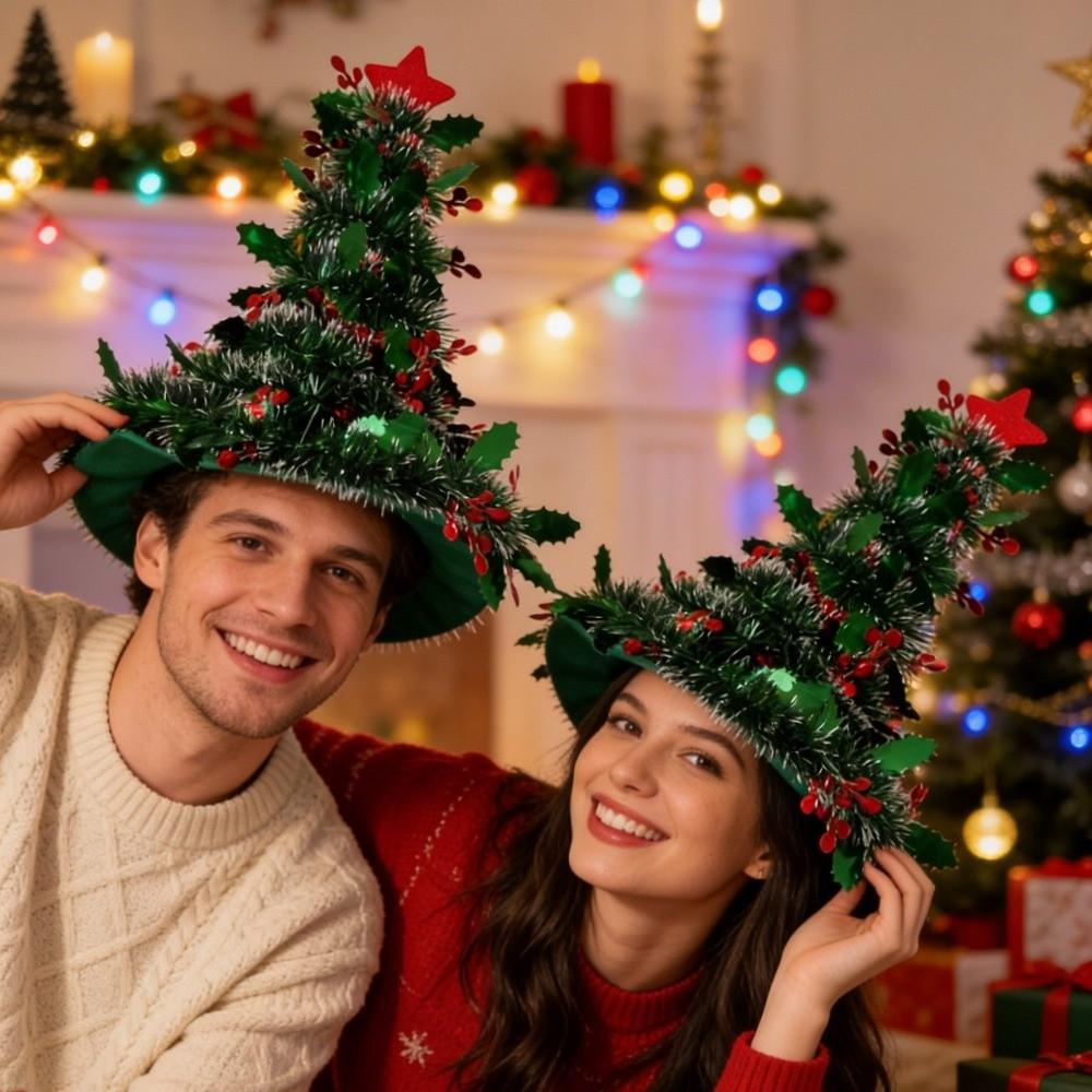 Snowflake Christmas Hat Cloth Christmas Decor Cute Xmas Headwear Party Supplies