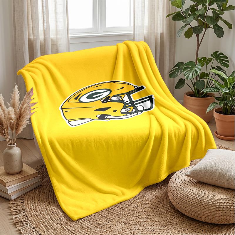 Green Bay Packers Flannel Fleece Blanket Cozy Warm Throw Blanket For Couch Bed Travel All Season Use