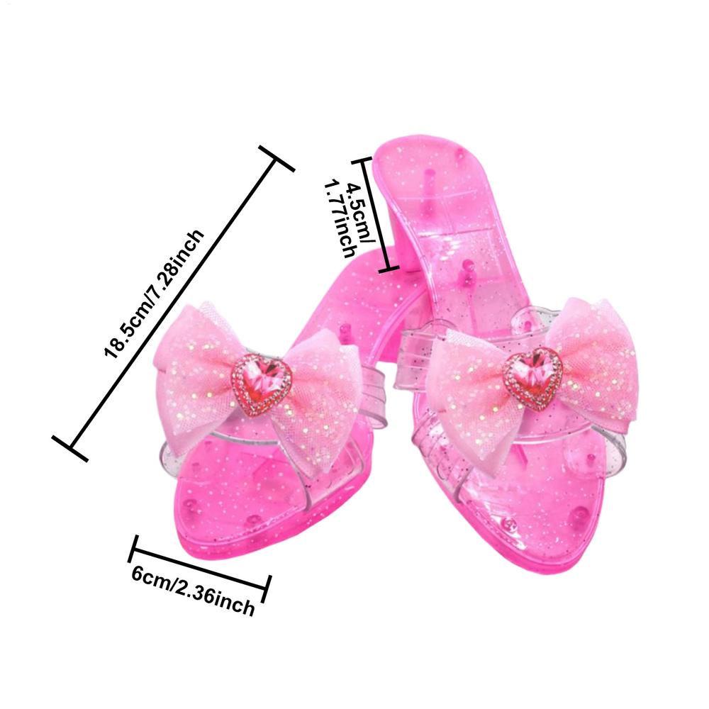 Pink/Blue Crystal High Heels Princess Shoes Toddler Cosplay Prop High Heels Dress Up Heels for Kids Girls Family Photo Holiday