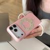 Блестящий Алмазный Блестящий Милый Розовый Чехол для Телефона для IPhone 16 15 14 13 17 Pro Max Ударопрочный Защитный Милый Мягкий Задний Чехол