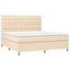 Maison Exclusive - Sommier à lattes de lit avec matelas Crème 180x200 cm Tissu