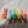 Plush Easter Bunny Statue with Bow Rabbit Gnome Doll Easter Holiday Bunny Sculpture  Indoor Table