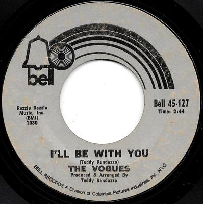 7-дюймовая пластинка VOGUES - I'll Be With You / Take Time To Tel 45127 Bell Records 1971 US Поп Б/У