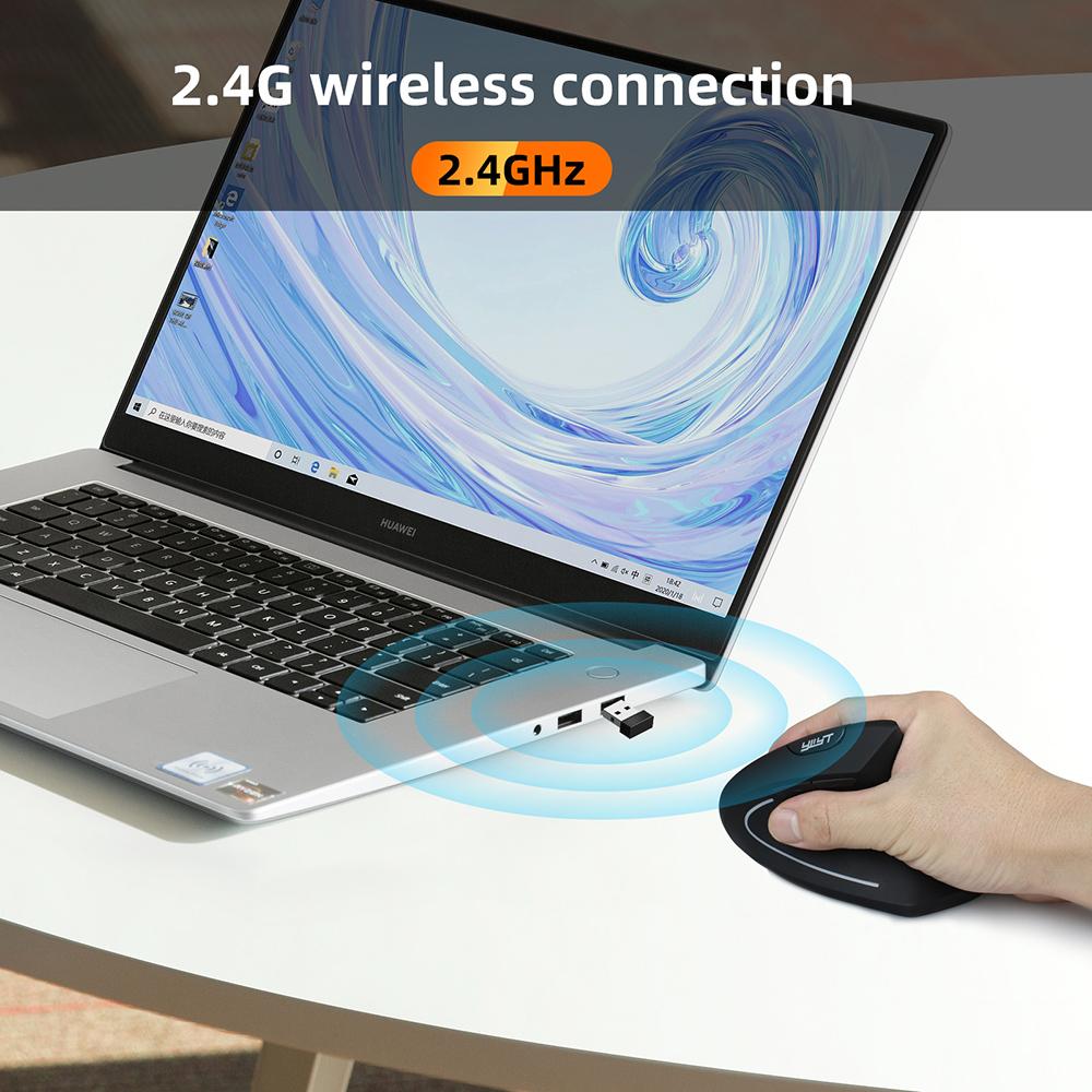 Эргономичная беспроводная вертикальная мышь с подключением 2,4G и регулируемым DPI