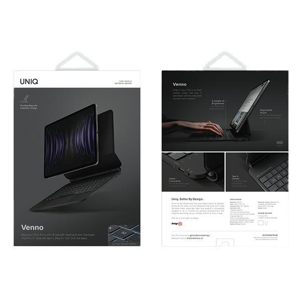 UNIQ Venno Magnetic Smart Case with Keyboard for iPad Pro 11" (2022/2021) | Air 10.9" (2022/2020) Black/Ebony Black