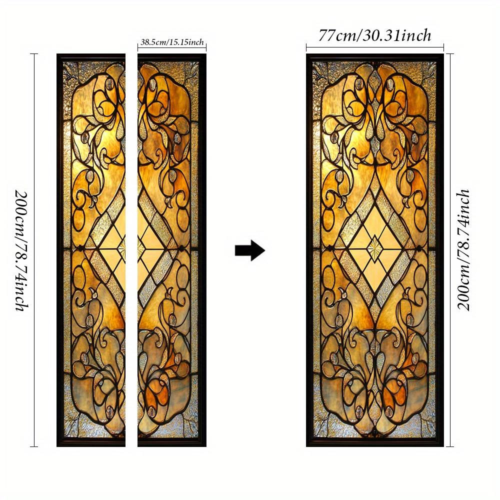 1 шт. Обои с цветочным дизайном Самоклеящаяся фреска для двери Съемный винил Домашний декор Арт-наклейка Деревянный пейзаж Настенный постер Наклейки Porte deursticker