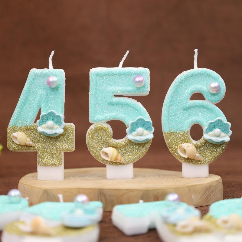 Numbers Birthday Candles Beach Ocean Birthday Cake Party Decoration Candles 1st Birthday