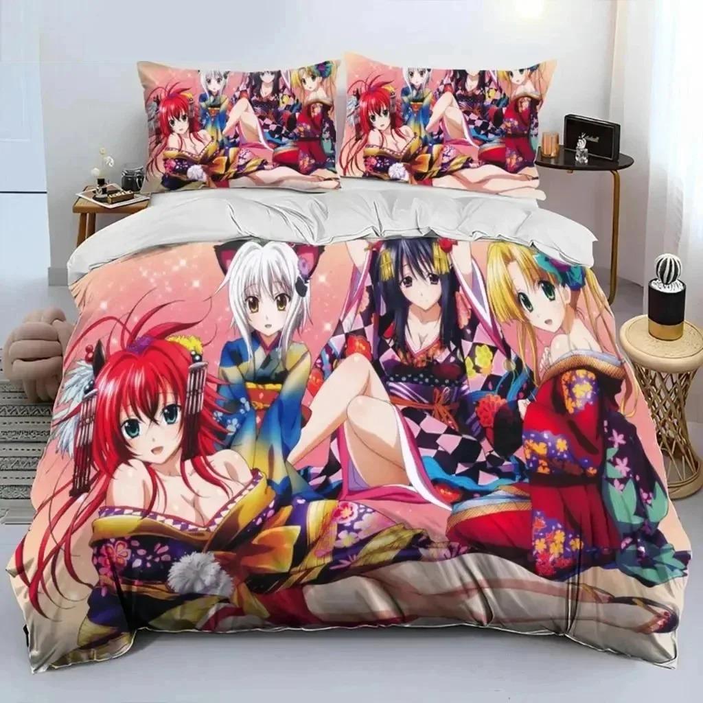 Аниме High School Dxd Сексуальный Набор Постельного Белья Риас Спальня Мягкие Современные Покрывала Удобное Пододеяльник Чехол для Одеяла и Наволочка
