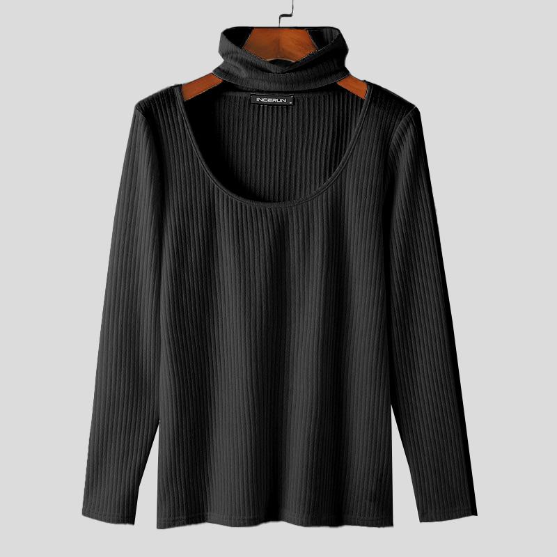 INCERUN Мужские трикотажные топы с нагрудником и длинными рукавами, повседневные пуловеры