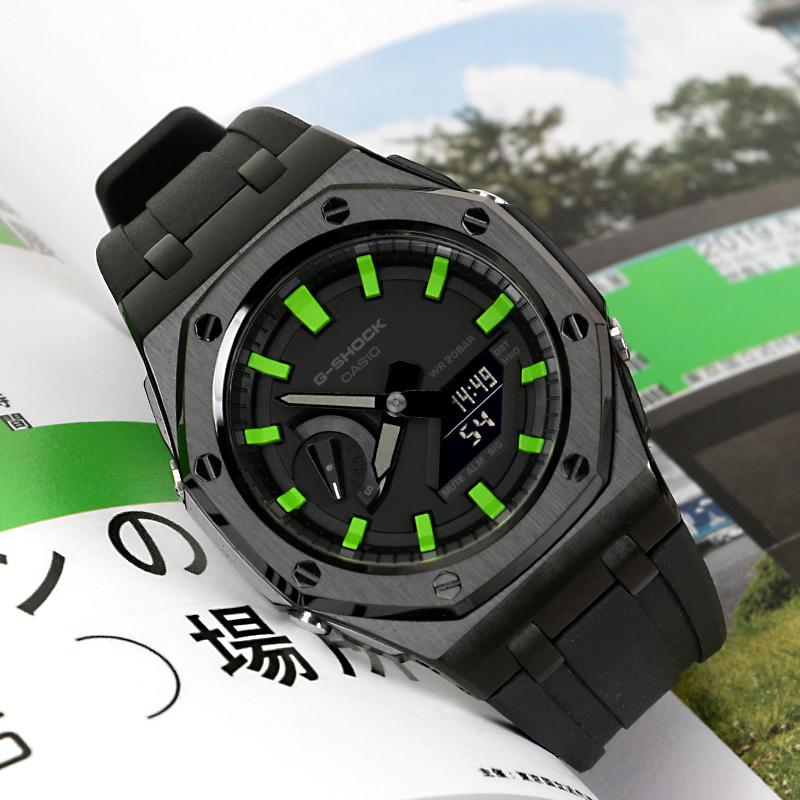 Casio Унисекс Часы с Жидкокристаллическим и Аналоговым Двойным Дисплеем Серия 44 мм Черные GA-2100-1A1(Часы1--)