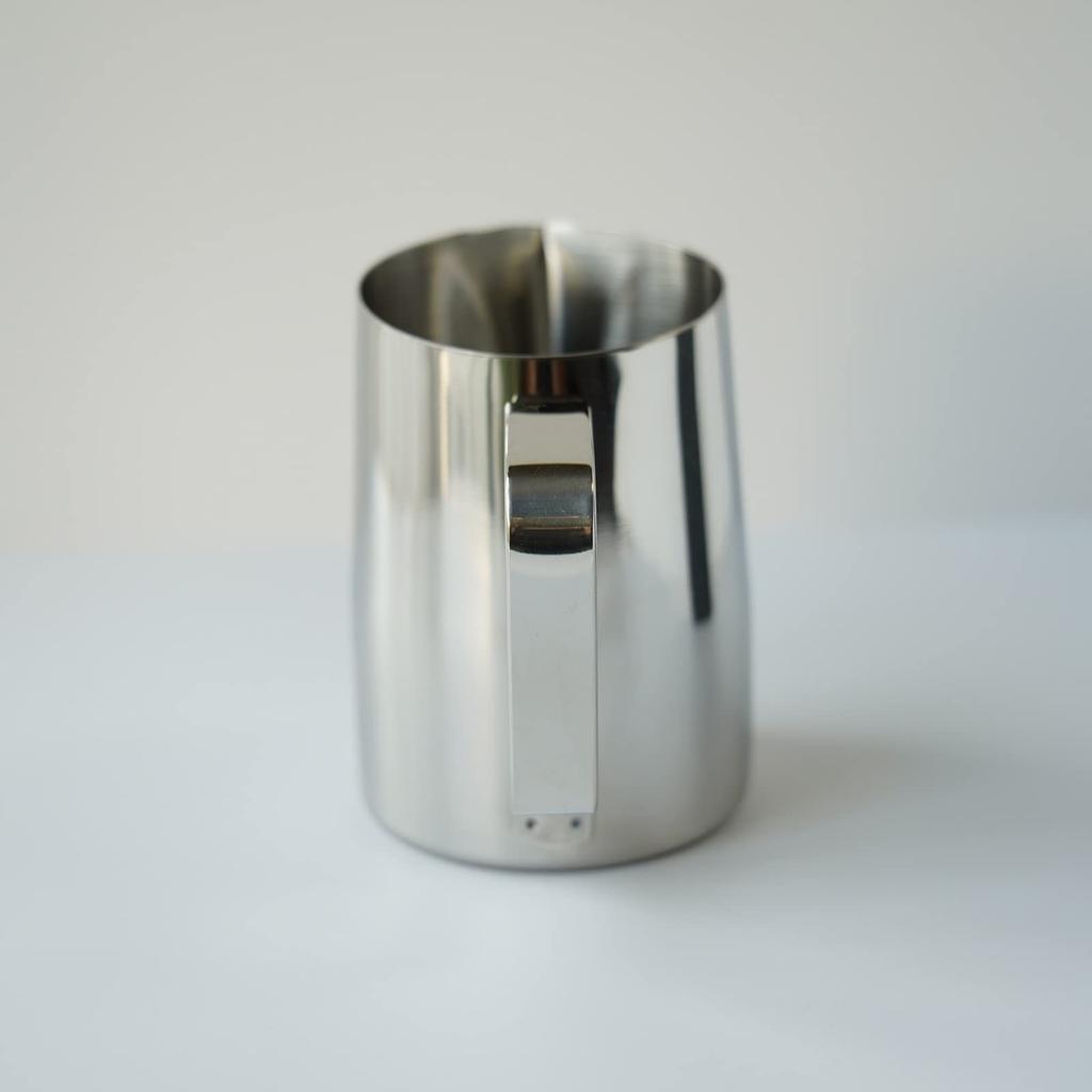 FUN COFFEE Milk Pitcher, Latte Art Milk Frothing PitcherJug, Stainless Steel, CoffeeEspresso, 15 oz (450 ml), Silver (co-0008-4)