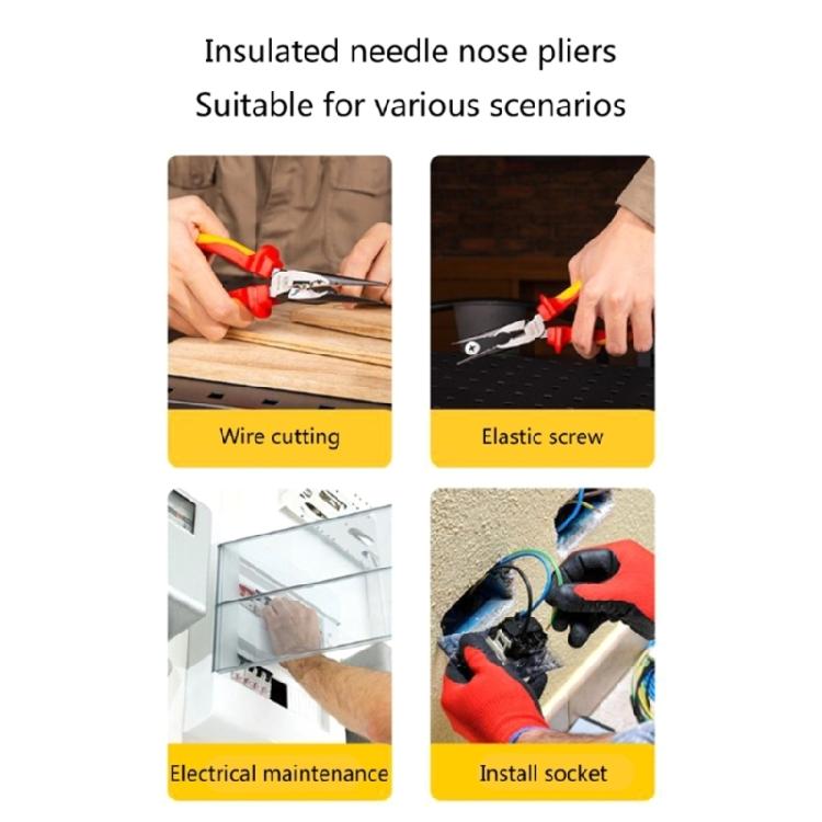 Прецизионно изготовленные 150-мм изолированные плоскогубцы с удлиненными губками, удобная рукоятка