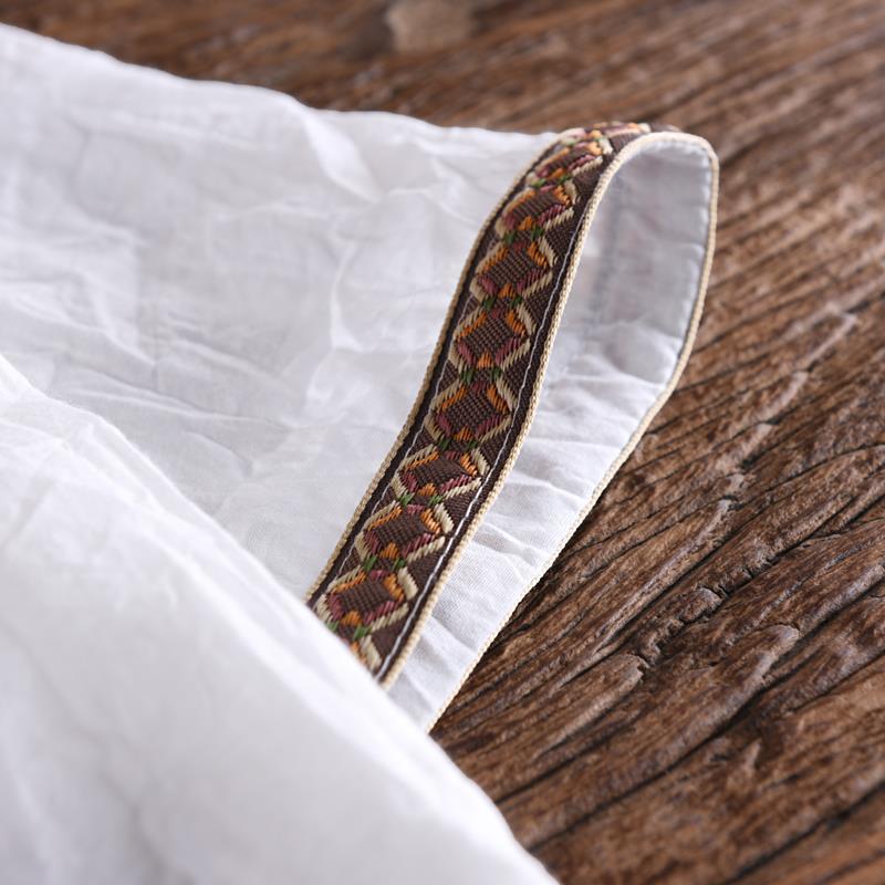 Футболка с короткими рукавами из искусственного льна с пряжкой в китайском стиле, тонкая повседневная мужская футболка из искусственного хлопка и льна со складками