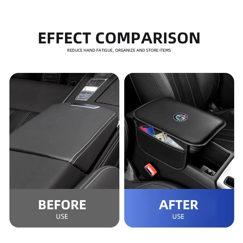 Car Stickers For Alfa Romeo Car Armrest Box Mat Cushion Storage Bag For Alfa Romeo 159 147 156 166 Giulietta Giulia Mito Stelvio
