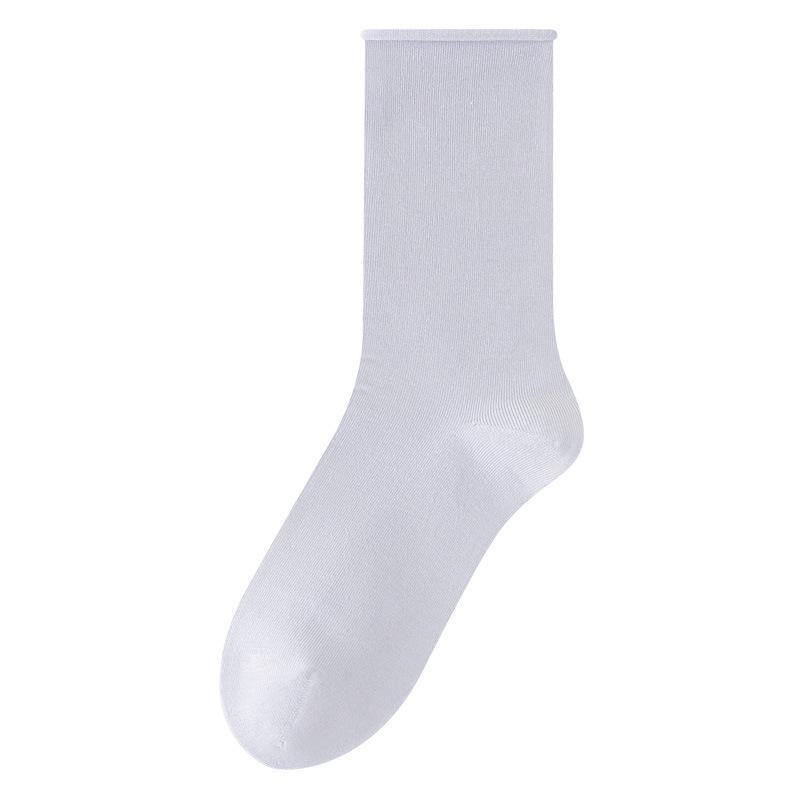 Женские антибактериальные и дезодорирующие носки средней длины из шелка Mulberry - без косточек, свободный крой для осени.