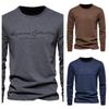 Cotton Long Sleeve Men's T-shirt Solid Color Letter Print Casual T Shirts for Men New Spring Tops Tee Men Clothing