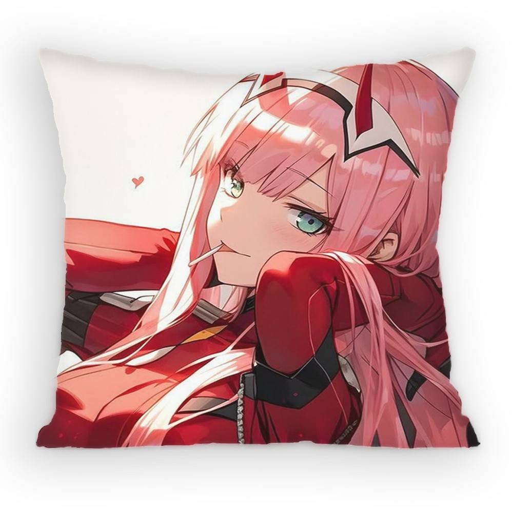 Подушка с изображением девушки из аниме Darling In The Franxx, наволочка, защита от пылевых клещей, невидимая молния, шелковистая, чехол для диванной подушки для спальни