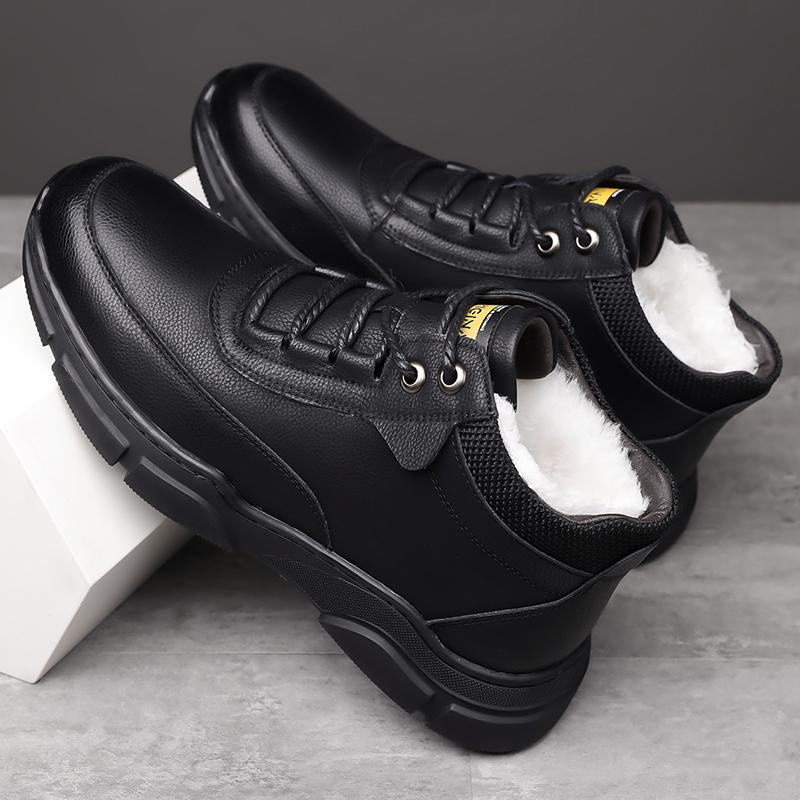 Модные новые мужские зимние ботинки, низкие, повседневные, нескользящие, теплые, для снега, удобные ботинки для ходьбы на открытом воздухе для мужчин, модные кроссовки