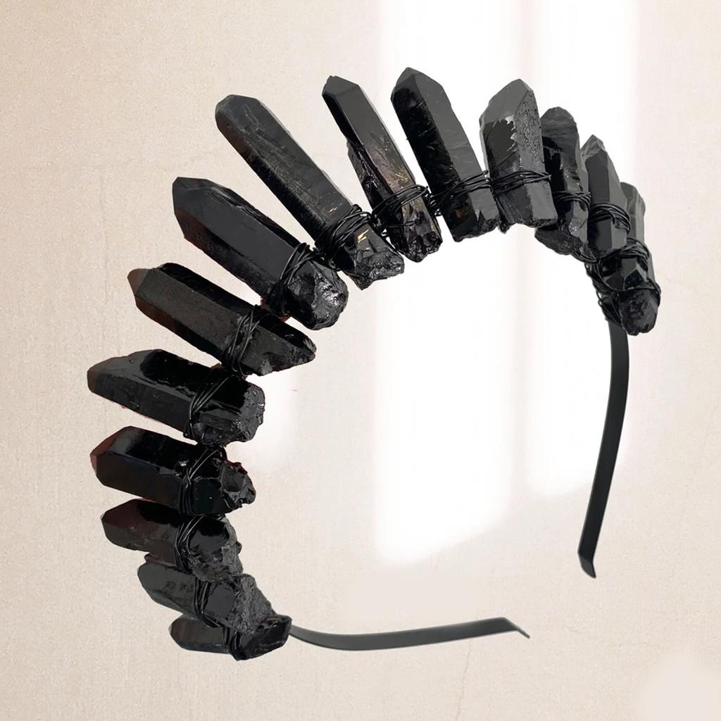 Ворон | Черный Кристалл Кварц Гот Корона Свадебная Тиара Корона Ведьмы Викка Готический Косплей Малефисента Тиара Свадебный Головной Убор