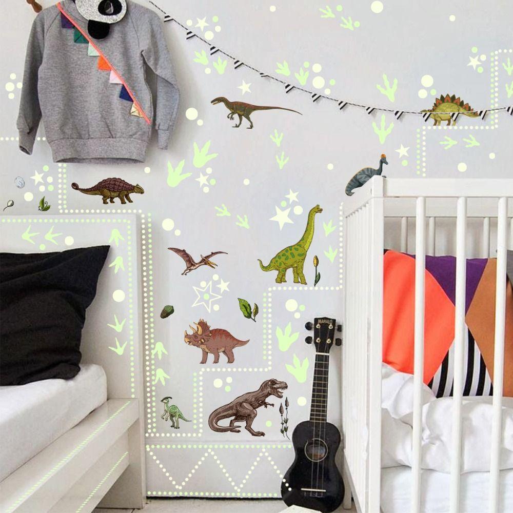 Luminous Dinosaur Themed Wall Decals Cartoon Dinosaurs Wall Decals  Children