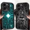 Чехол для телефона с рисунком печатной платы Для IPhone 17 16 15 13 11 12 14 Pro Max Plus Силиконовая Защитная Крышка
