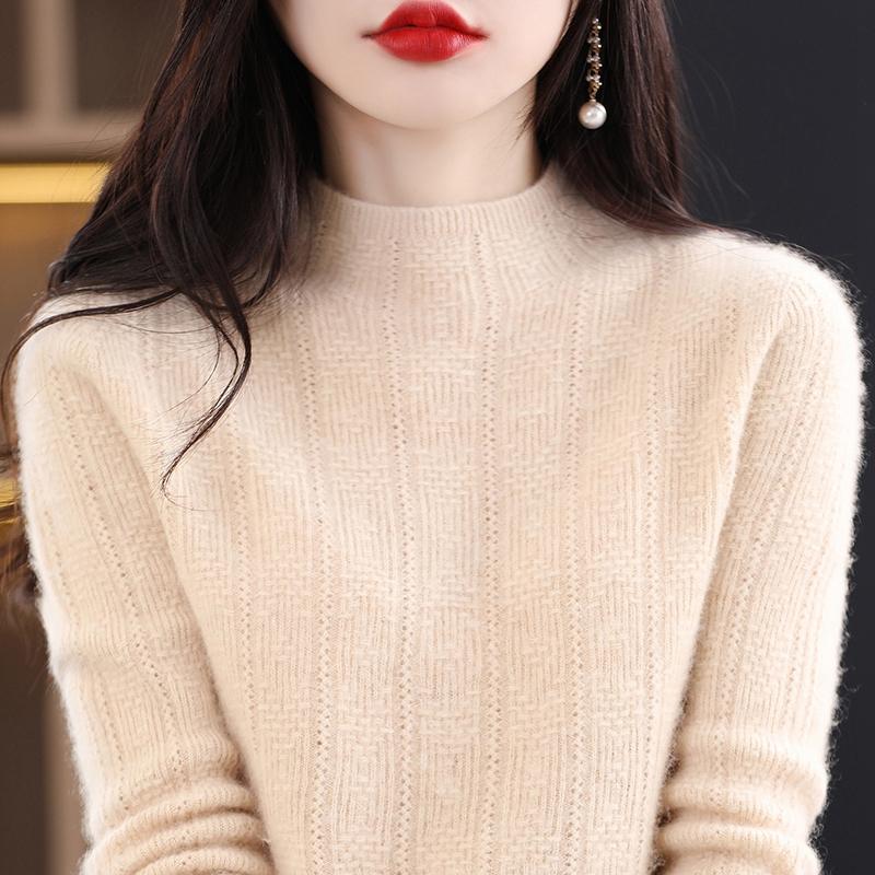 Женский кашемировый свитер Qinghe cashmere 30% кашемир 70% шерсть Женский осенне-зимний кашемировый свитер мягкий и теплый