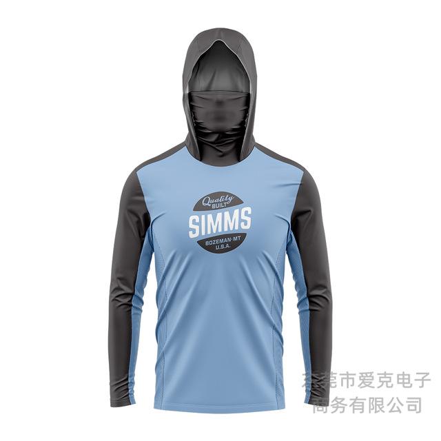 SIMMS Fishing Suit Fly Fishing Luya Hoodie Summer Men's Long Sleeve Sunscreen Clothing Hooded Mask Quick Drying Breathable