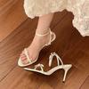 New Versatile Temperament Stiletto Sandals Summer Wear Elegant Bow Open-toed High-heeled Sandals Women
