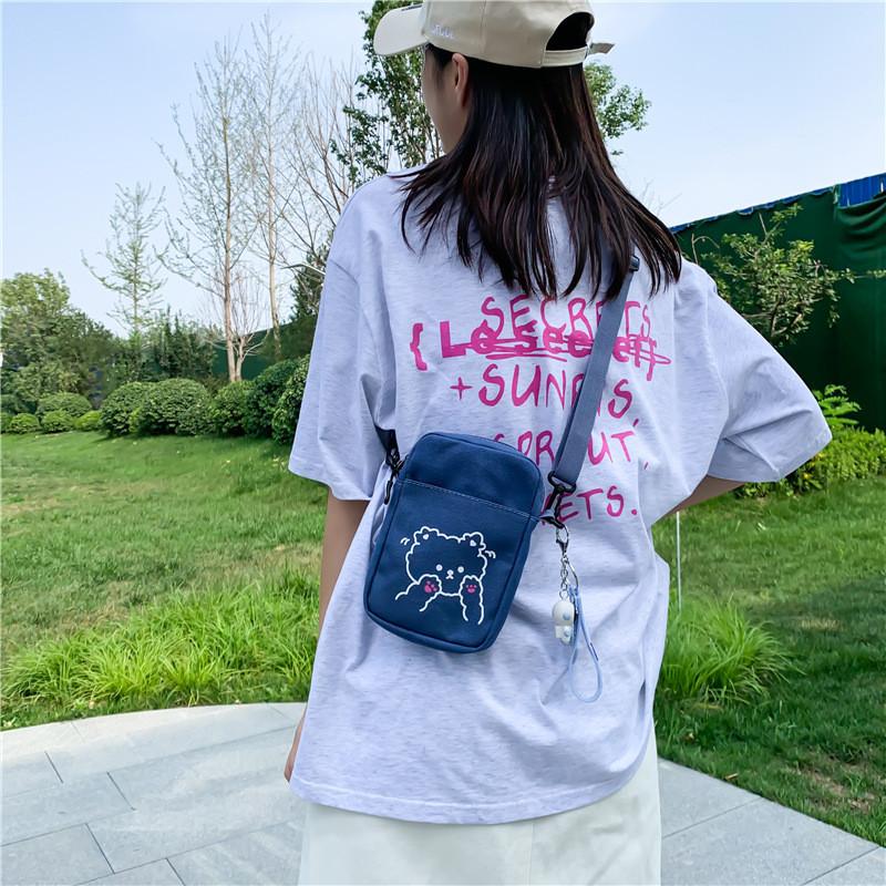 Canvas Small Crossbody Bag With Zipper Closure For Daily Use Womens Fashion