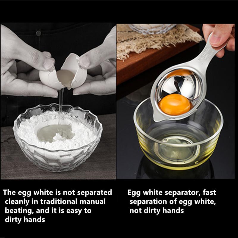 Stainless Steel Egg White Yolk Separator Tool Baking Accessories Kitchen Tool Egg Divider Baking Cooking Hand Egg Gadget