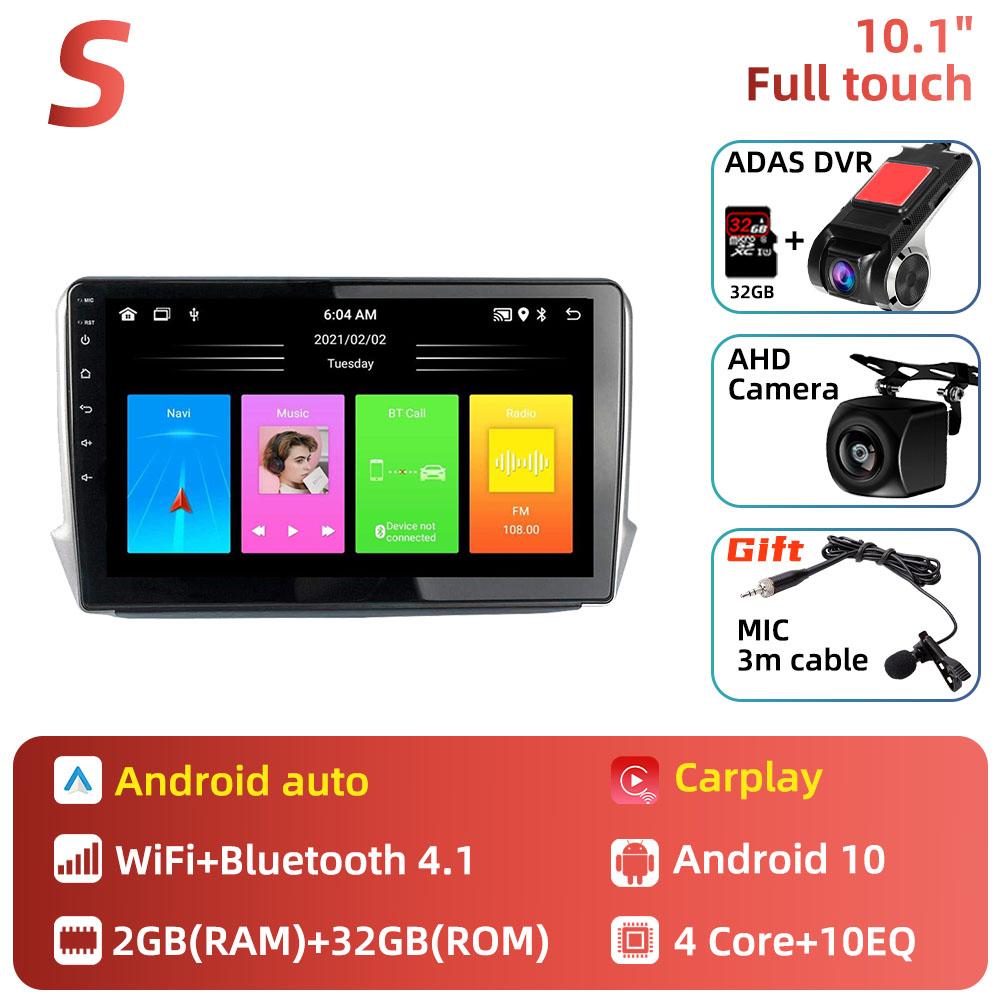 Для Peugeot 2008 208 2012-2018 Автомобильное радио 10,1-дюймовый экран Мультимедиа Навигация Головное устройство GPS Авто Аудиоплеер 2 Din Android Стерео