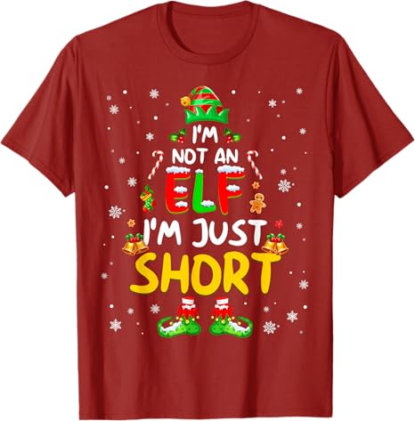 Im Not An Elf Im Just Short Pjs Christmas Xmas Printed Women T-Shirt Festive Holiday Clothes Y2k Streetwear Casual Tee
