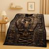 3D Ancient Egypt Pictographic Eye of Horus Flannel Blanket,Ultra Soft Warm Plush Throw for Home Bedroom Bed Sofa Cover Office