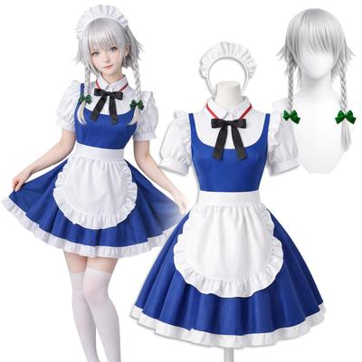 [milky time] Косплей костюм Идзаёй Сакуи с париком (Проект Touhou, Touhou Koumakyou, Аниме, Хэллоуин) (L)