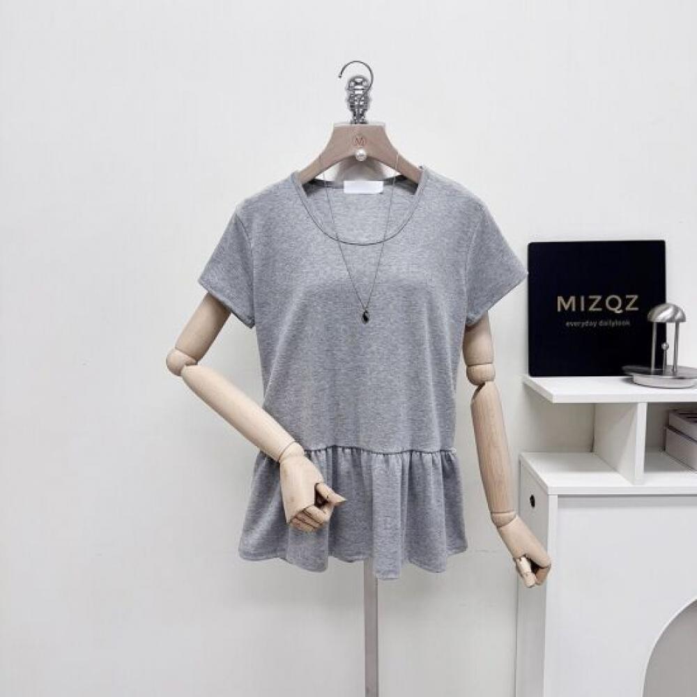 Mizqz 1 + 1 Frill Flare Span Layered ShorT Sleeve T shirT 3 Color