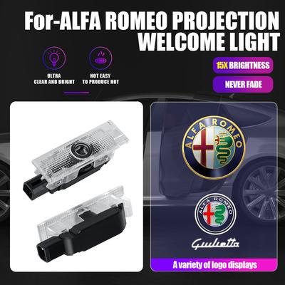 2026 Горячий Alfa Romeo 2 шт./комплект Светодиодный HD Логотип Тень Приветственный Свет Двери Автомобиля Аксессуары Для Alfa Romeo Stelvio 2017 Giuli
