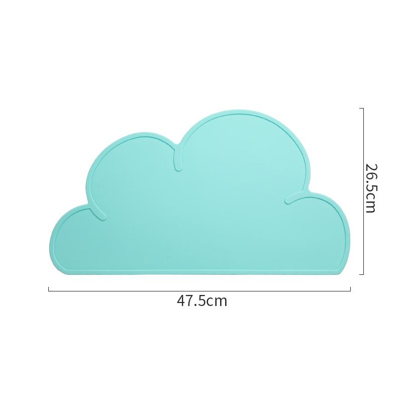 Kitchen Table Cloud Shape Silicone Baby Place Mat Non-slip Heat Resistant Waterproof Dinning    Bowl Plate S